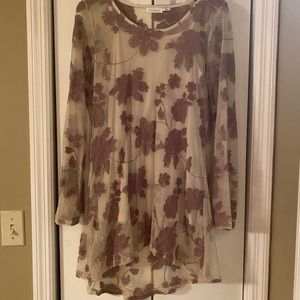 Blu pepper sheer tunic length top